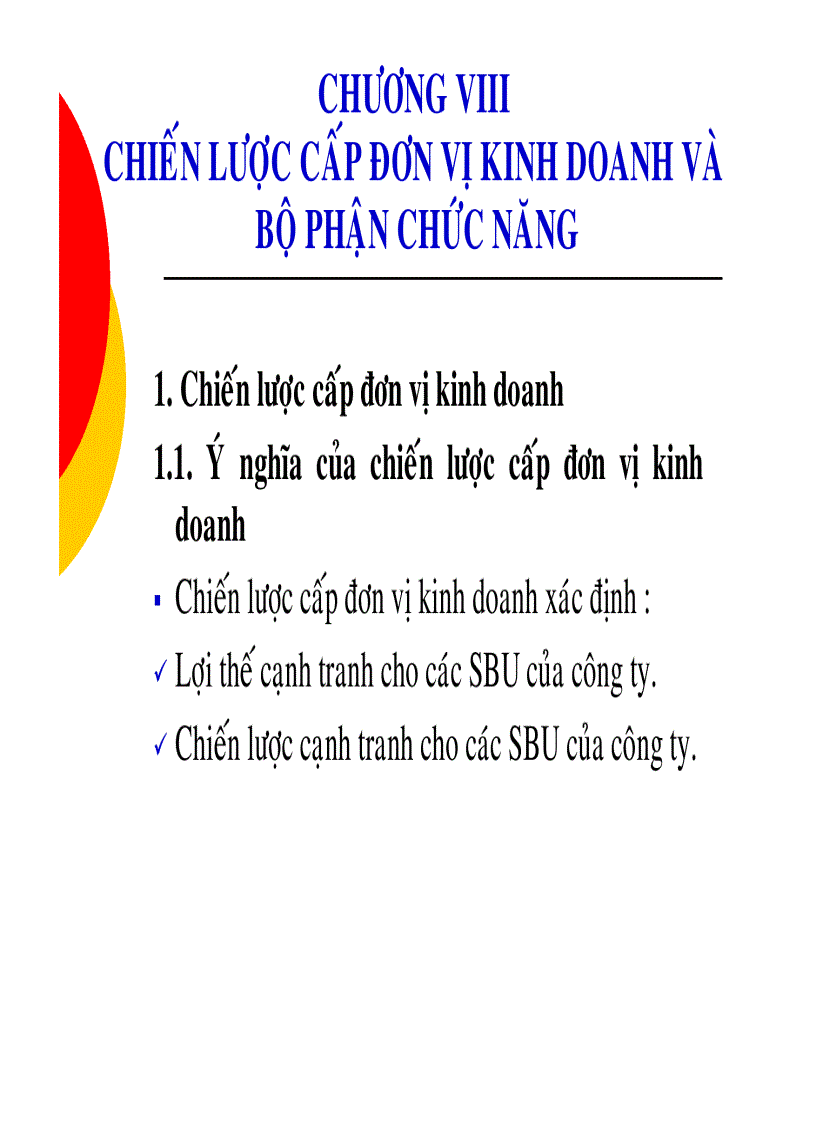 image for page Chiến lược cấp đơn vị kinh doanh và bộ phận chức năng