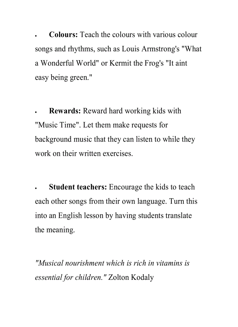 image for page Using Music in the ESL Classroom