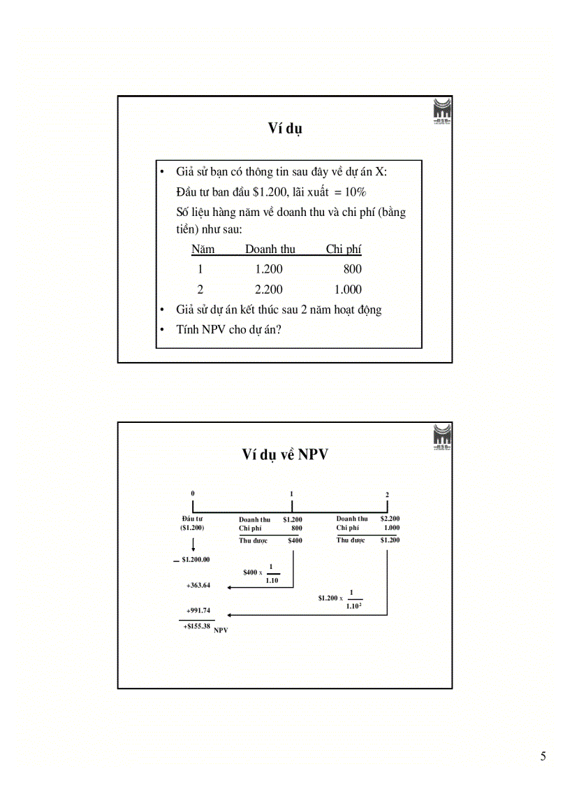 image for page Một số chỉ tiêu tài chính cơ bản trong lập phân tích và đánh giá dự án