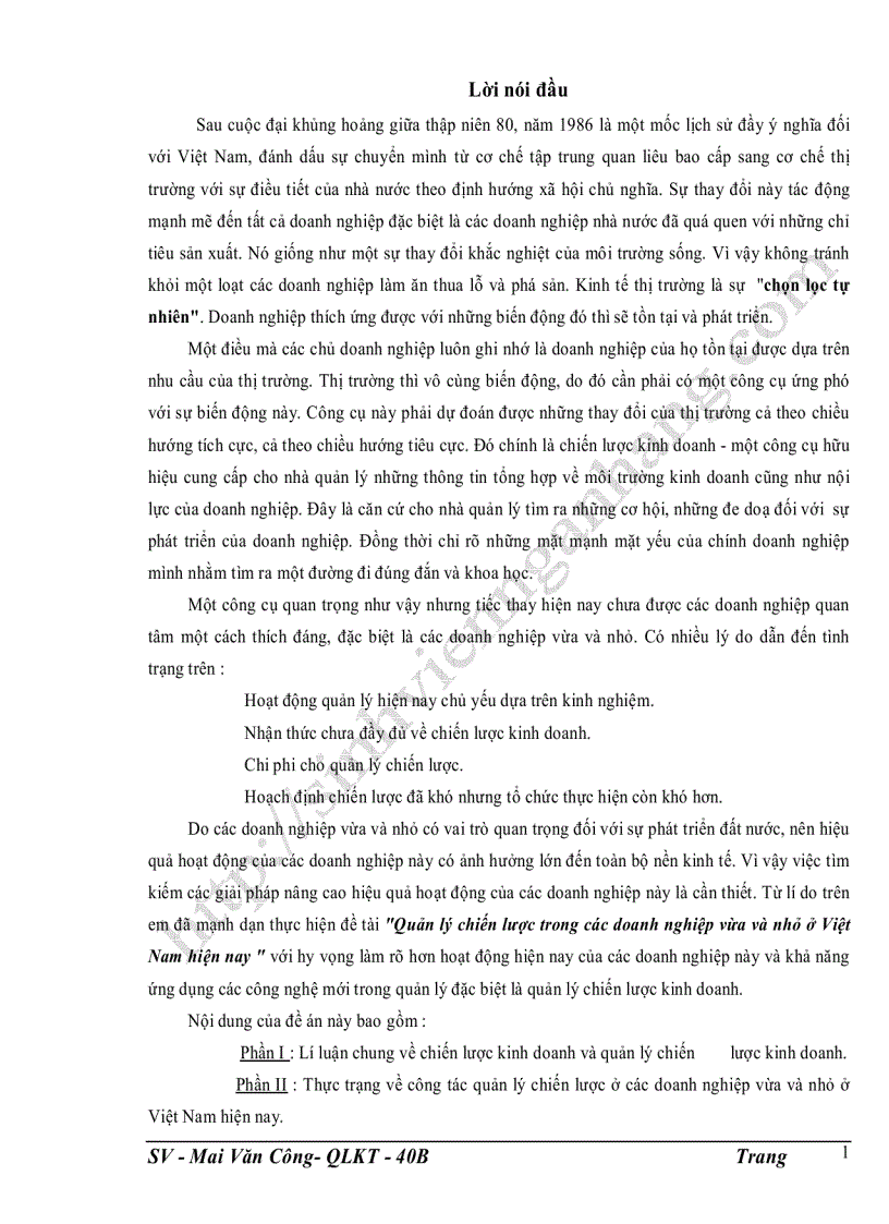 image for page Quản lý chiến lược trong các doanh nghiệp vừa và nhỏ ở Việt Nam hiện nay