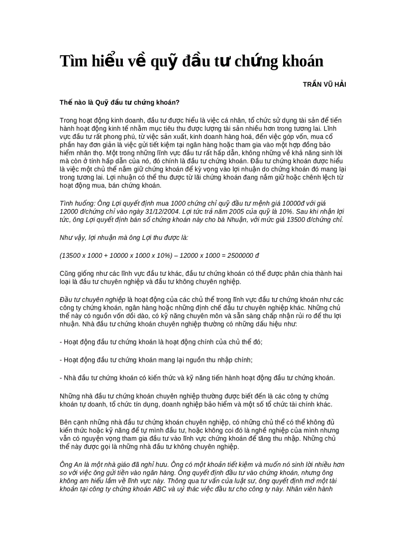 image for page Tìm hiểu về quỹ đầu tư chứng khoán