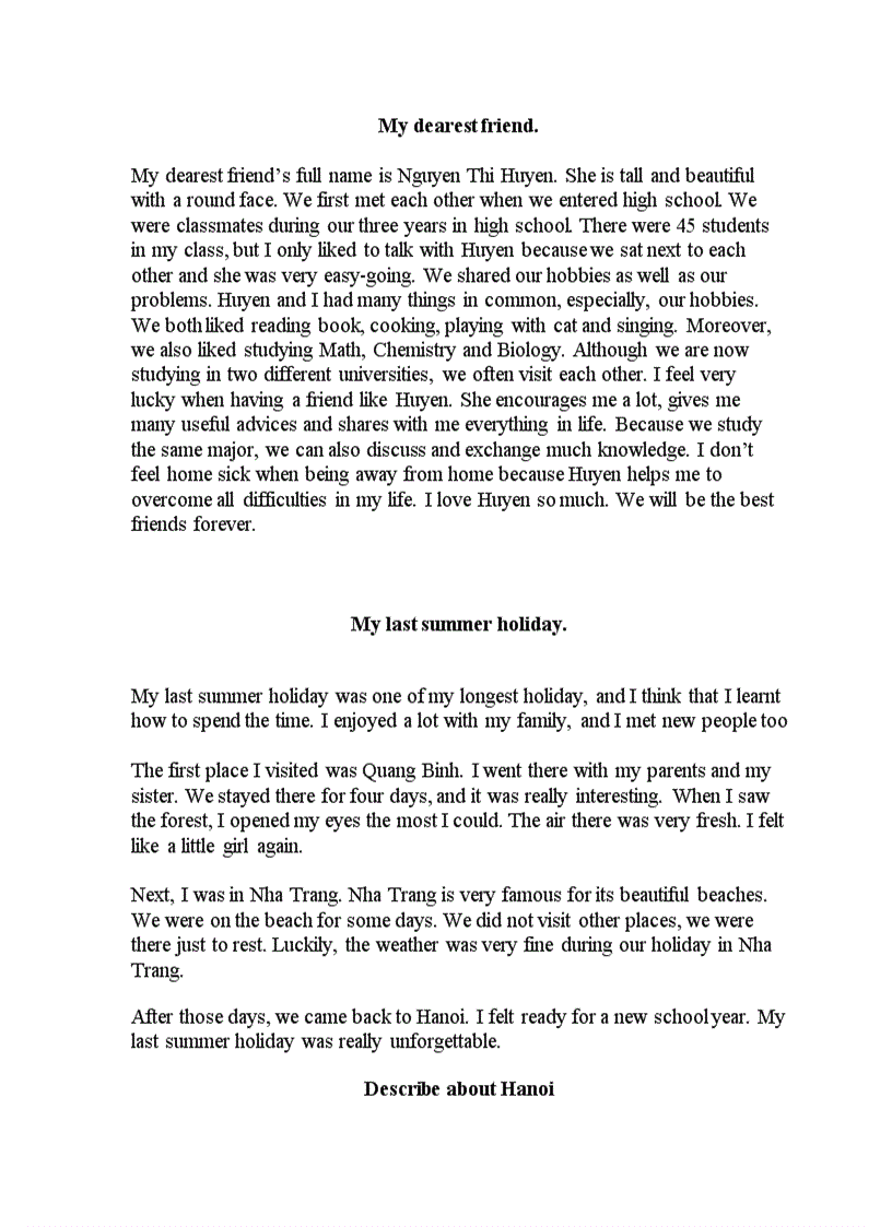 image for page Một số bài viết tiếng Anh trình độ A