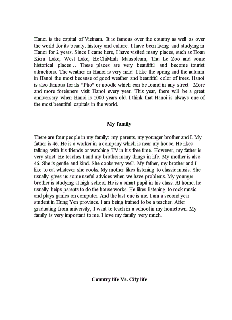 image for page Một số bài viết tiếng Anh trình độ A