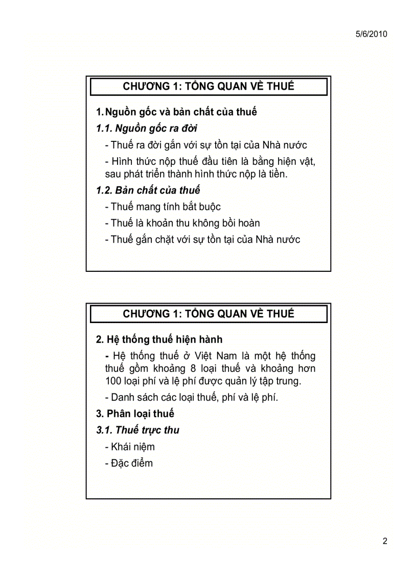 image for page Giới thiệu chương trình môn thuế