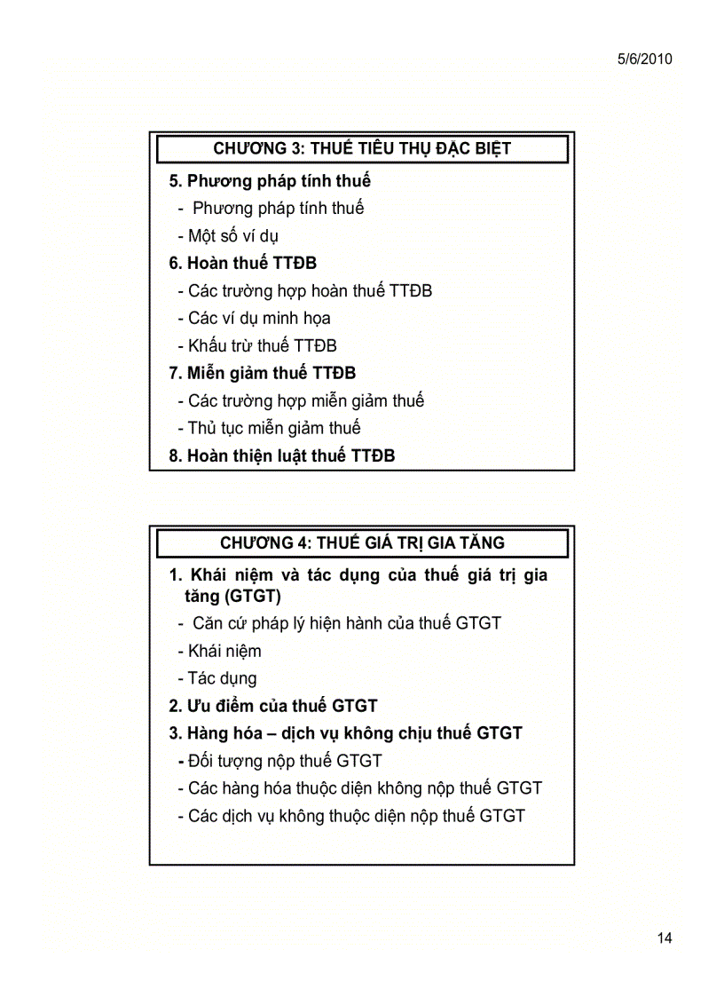 image for page Giới thiệu chương trình môn thuế