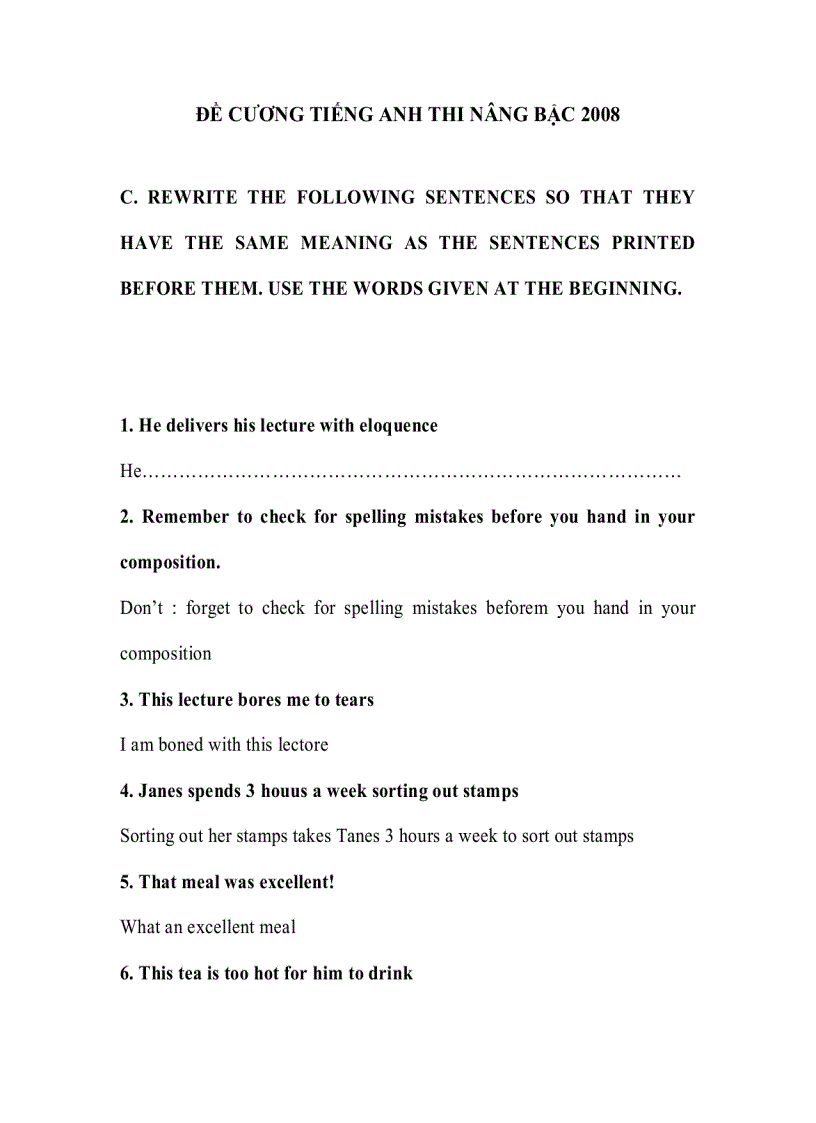 image for page ĐỀ CƯƠNG ĐỀ CƯƠNG TIẾNG ANH THI NÂNG BẬC 2008 Level B 3