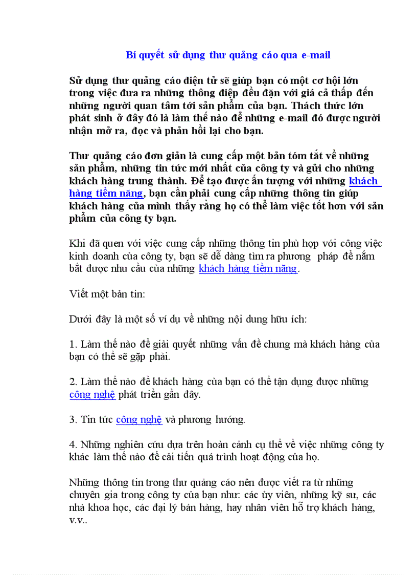 image for page Bí quyết sử dụng thư quảng cáo qua e mail