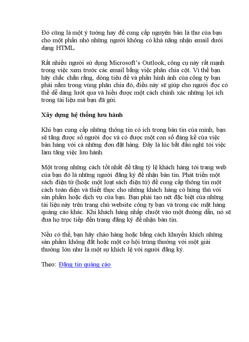 image for page Bí quyết sử dụng thư quảng cáo qua e mail