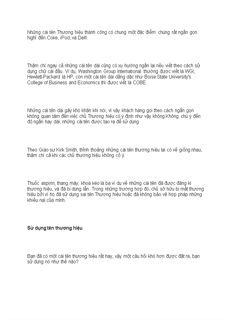 image for page Vai trò của tên thương hiệu trong kinh doanh