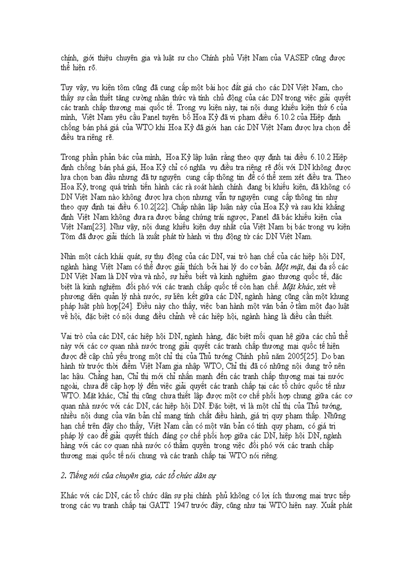 Một số vấn đề nhìn từ góc độ tố tụng trong vụ kiện đầu tiên của việt nam tại wto