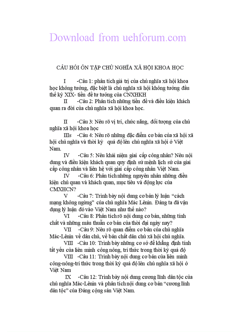 image for page Câu hỏi ôn tập CNXHKH