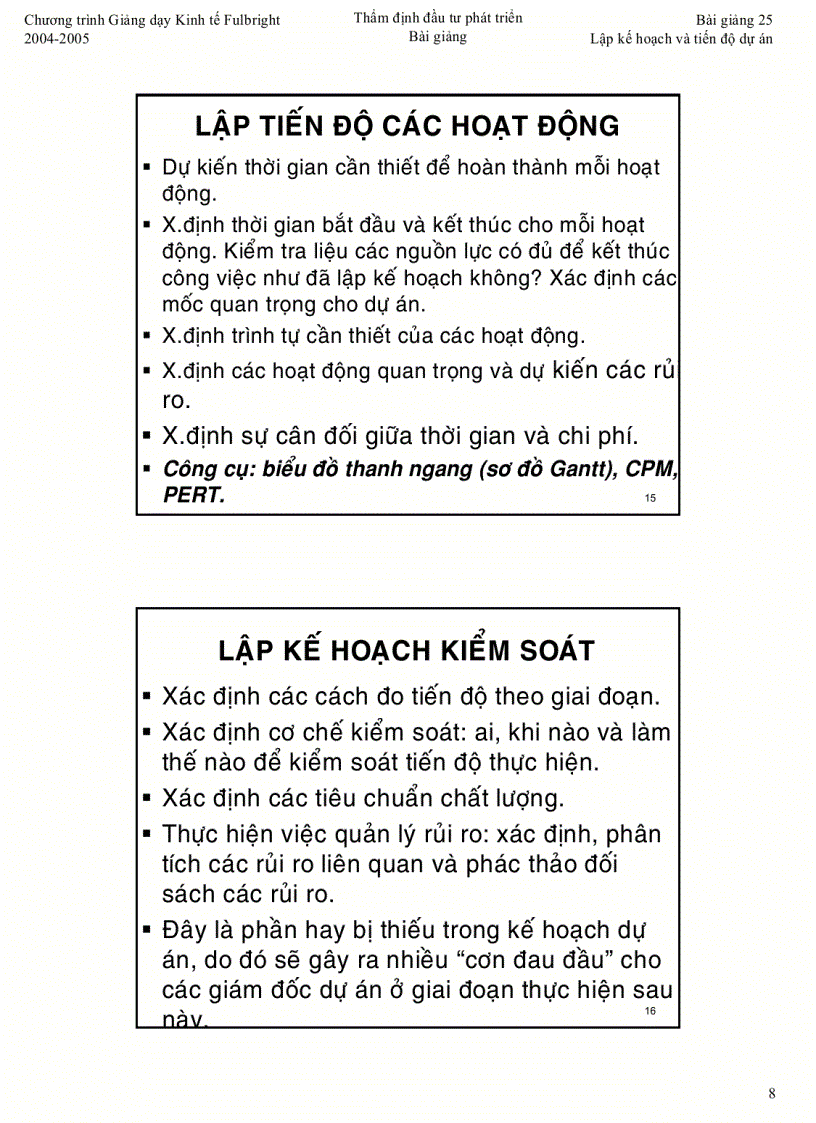 image for page Lập kế hoạch và tiến độ dự án