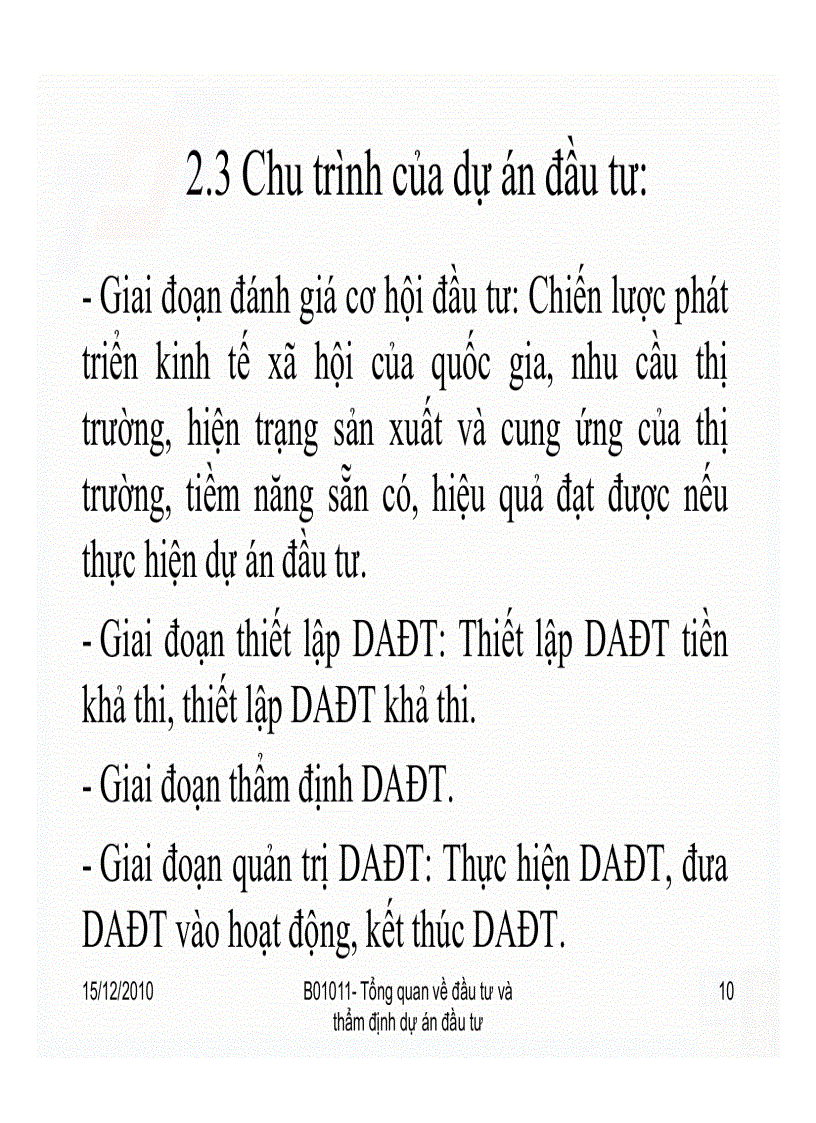 image for page Tổng quan về đầu tư và thẩm định dự án đầu tư