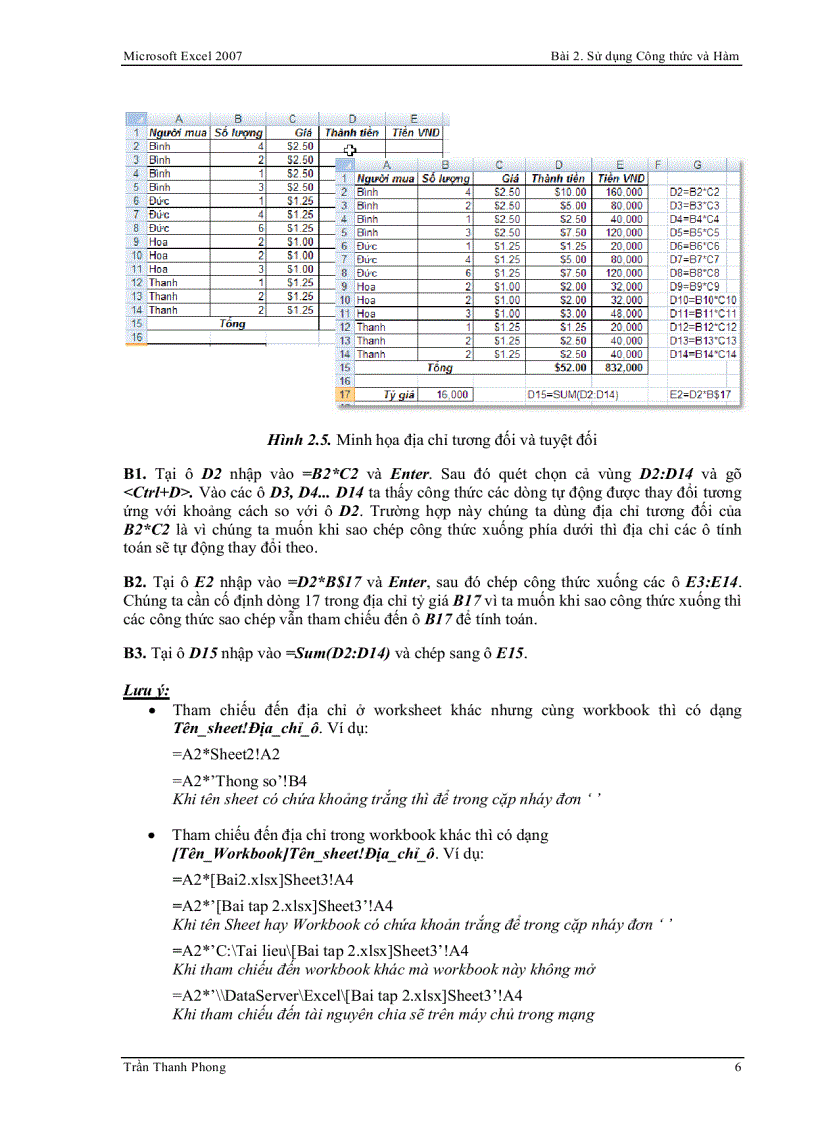 image for page Sử dụng công thức và hàm excel