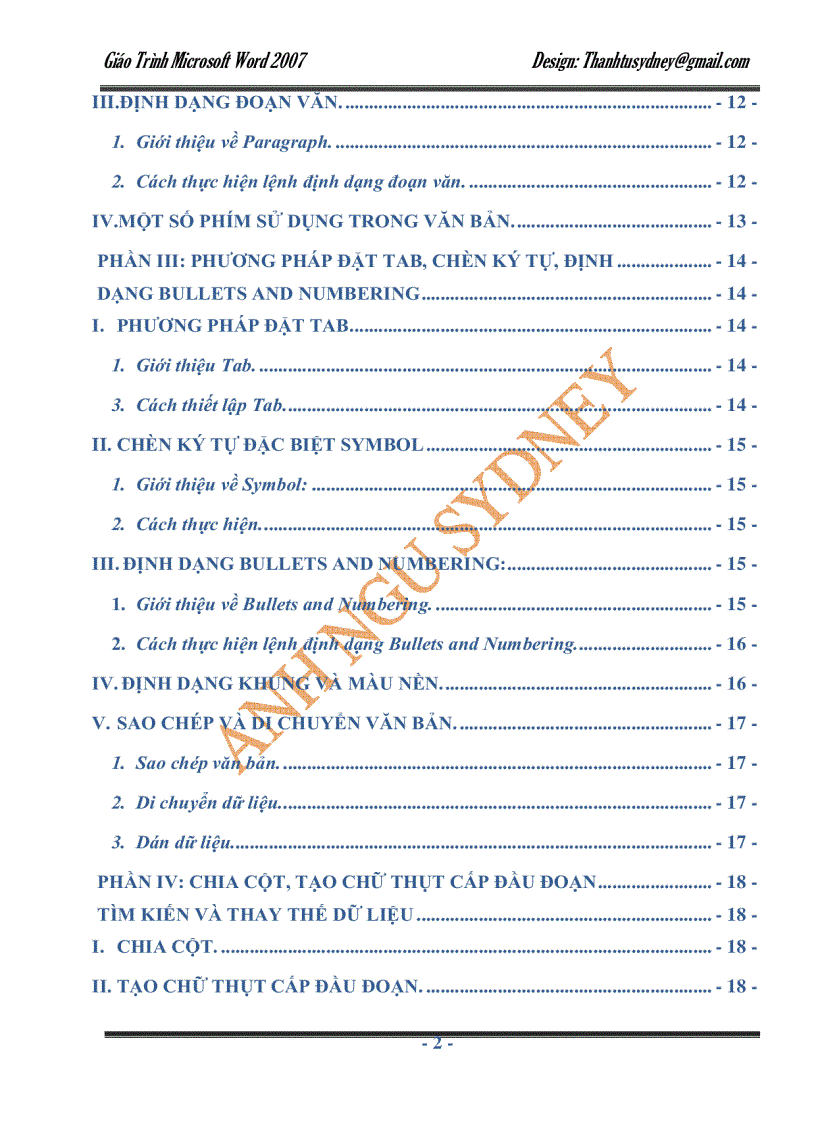 image for page Giáo trình Microsoft Word