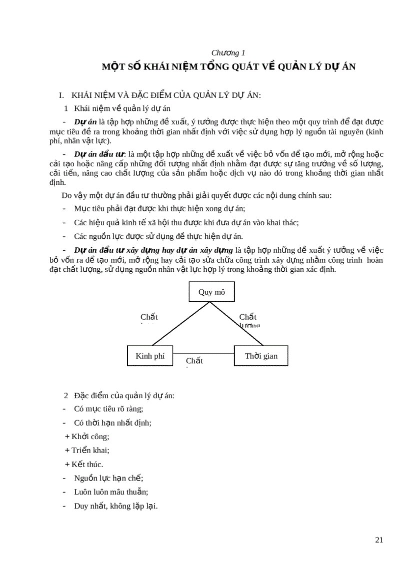 image for page Một số khái niệm tổng quát về quản lý dự án