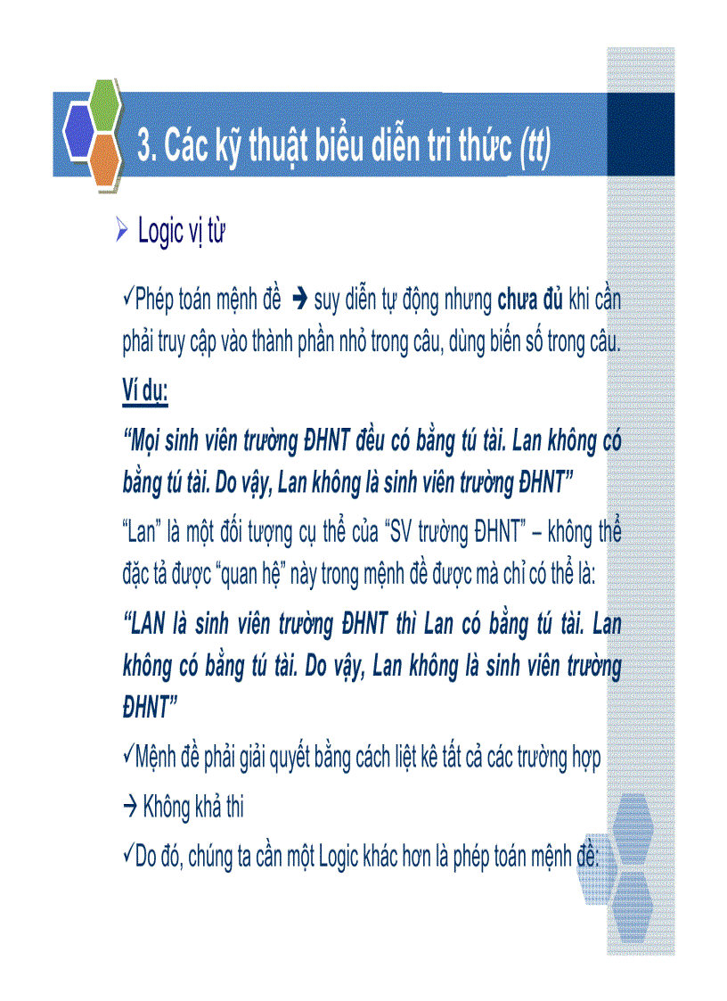 image for page Bài giảng trí tuệ nhân tạo Biểu diễn tri thức