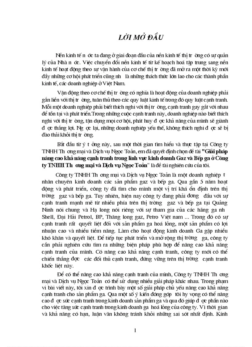image for page Giải pháp nâng cao khả năng cạnh tranh trong lĩnh vực kinh doanh Gaz và Bếp ga ở Công ty TNHH Thương mại và Dịch vụ Ngọc Toản