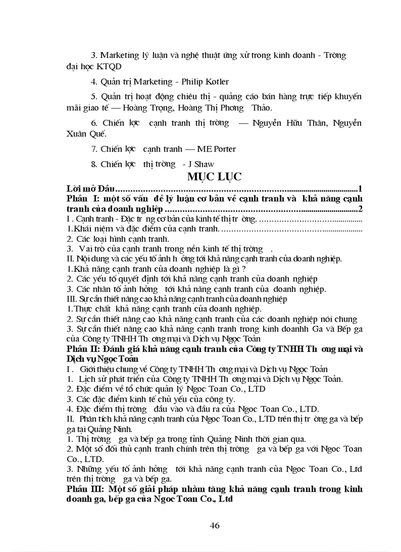 image for page Giải pháp nâng cao khả năng cạnh tranh trong lĩnh vực kinh doanh Gaz và Bếp ga ở Công ty TNHH Thương mại và Dịch vụ Ngọc Toản