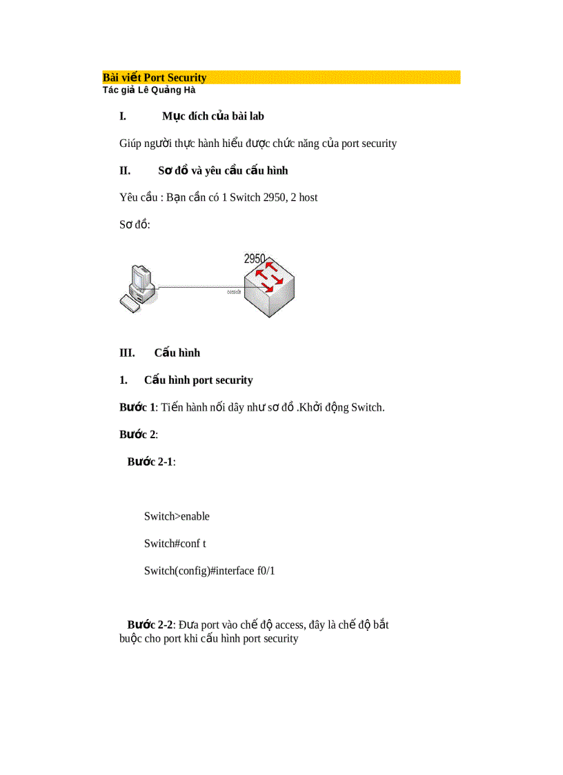 image for page Bài viết Port Security