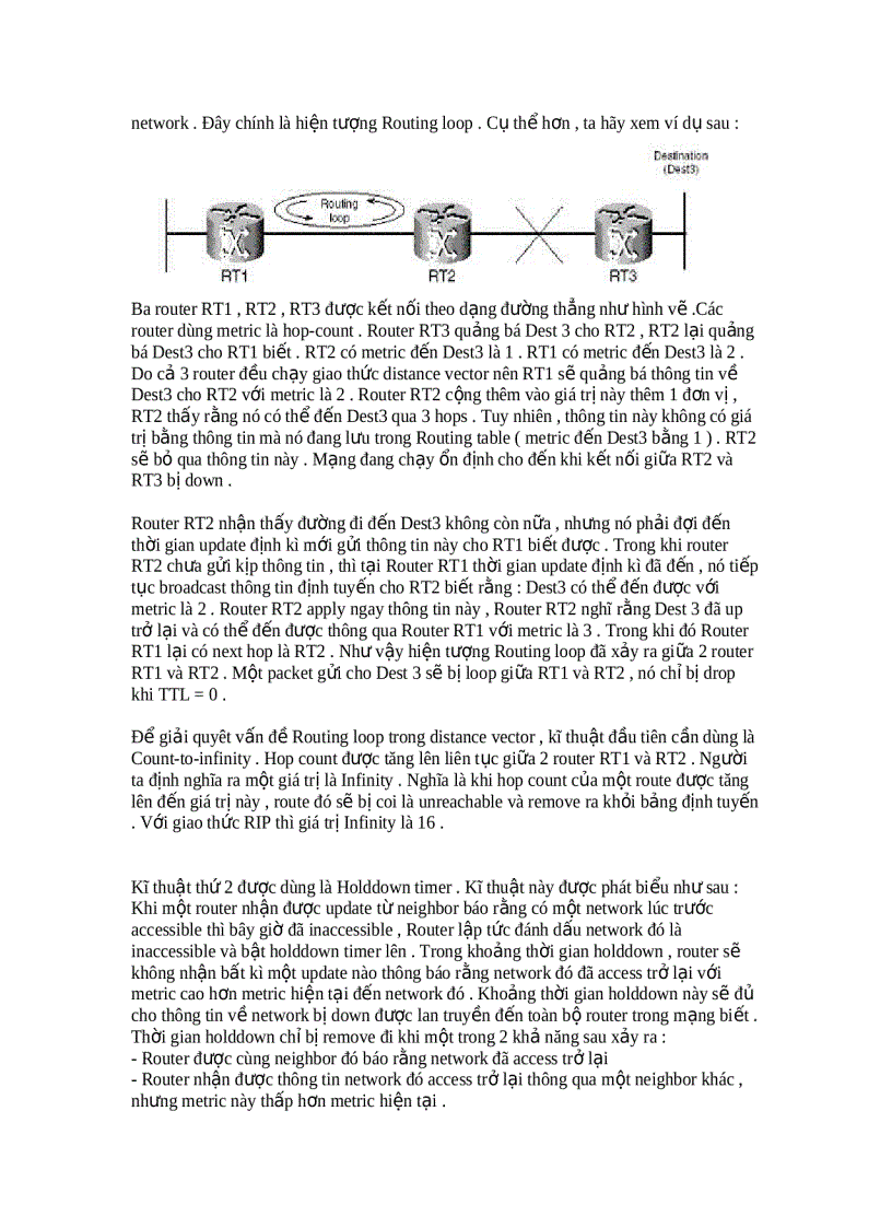 image for page Cơ chế hoạt động của các giải pháp nhằm tránh loop trong giải thuật distance vector