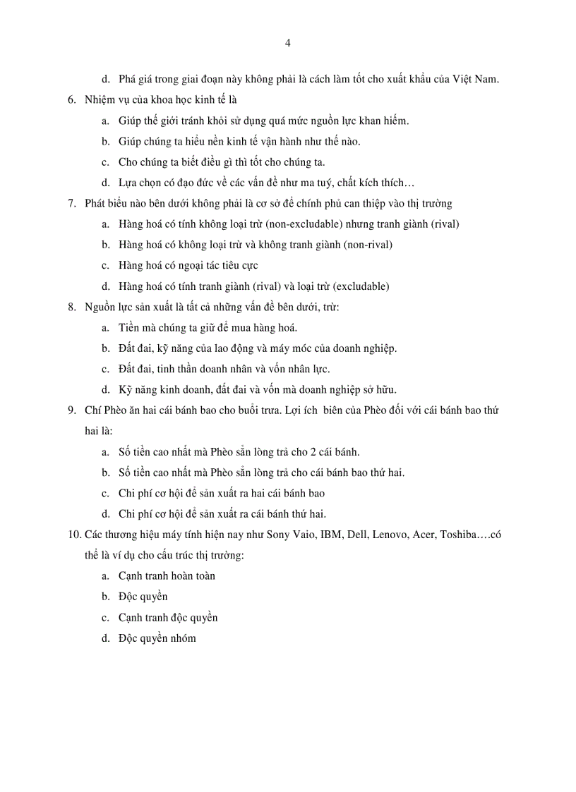 image for page Bài tập trắc nghiệm kinh tế vi mô