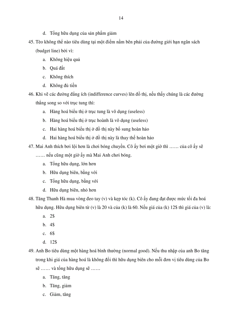 image for page Bài tập trắc nghiệm kinh tế vi mô