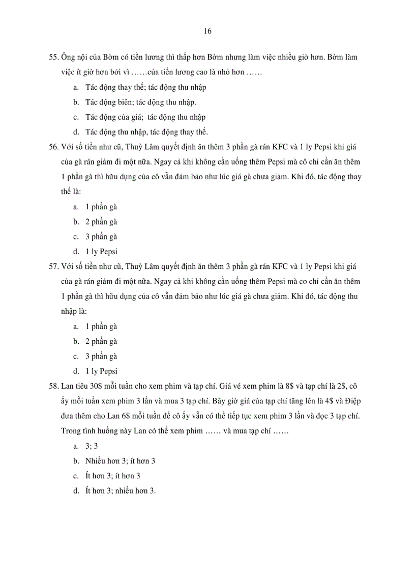 image for page Bài tập trắc nghiệm kinh tế vi mô