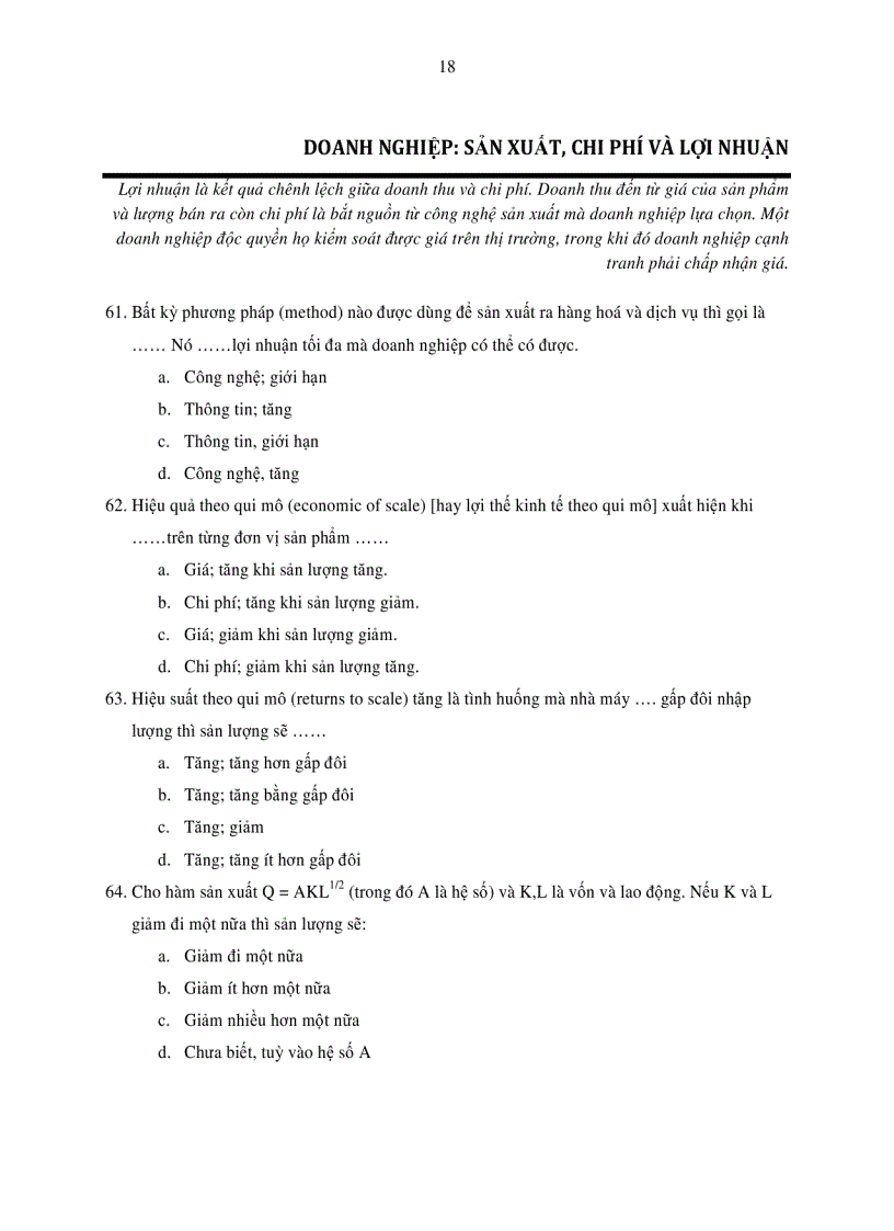 image for page Bài tập trắc nghiệm kinh tế vi mô