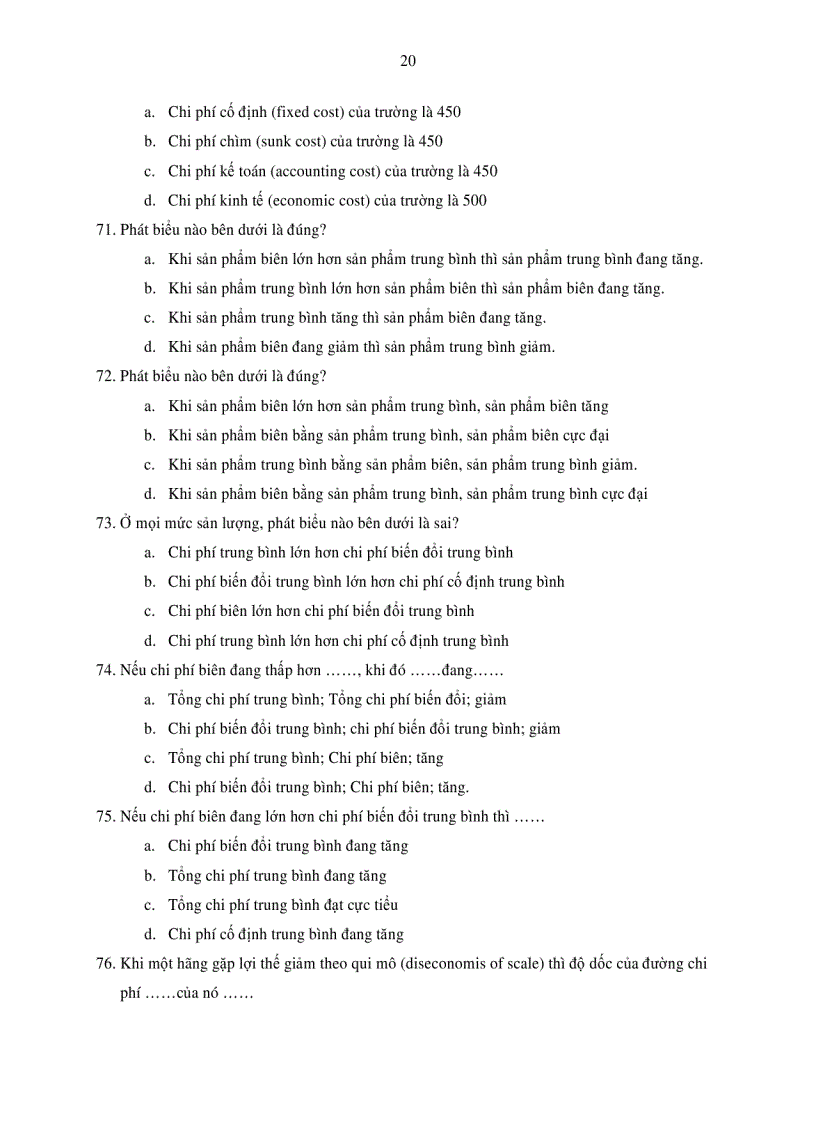 image for page Bài tập trắc nghiệm kinh tế vi mô