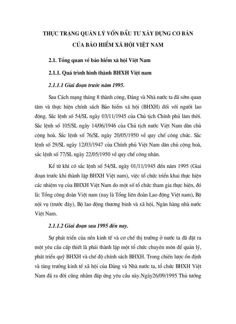 image for page Thực trạng quản lý vốn đầu tư xây dựng cơ bản của bảo hiểm xã hội việt nam