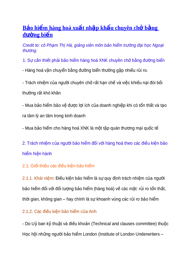 image for page Bảo hiểm hàng hoá xuất nhập khẩu chuyên chở bằng đường biển