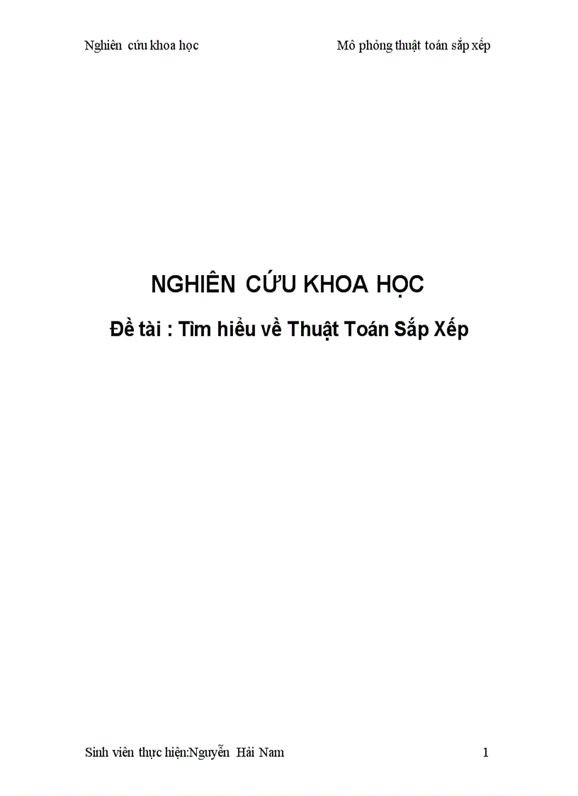 image for page NGHIÊN CỨU KHOA HỌC Tìm hiểu về Thuật Toán Sắp Xếp