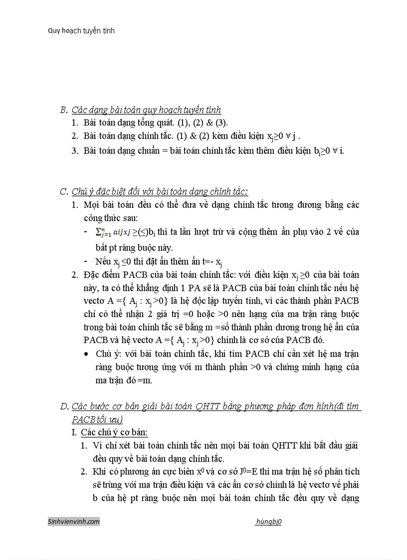 image for page Tổng hợp quy hoạch tuyến tính