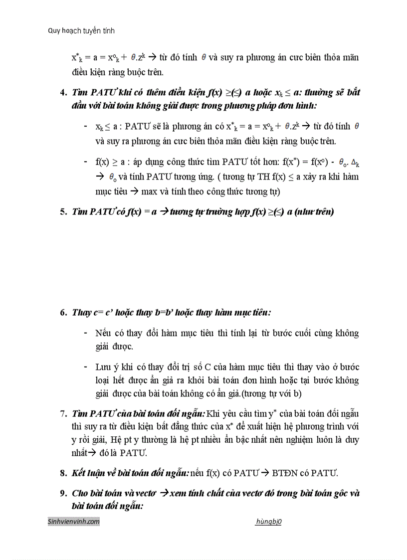 image for page Tổng hợp quy hoạch tuyến tính