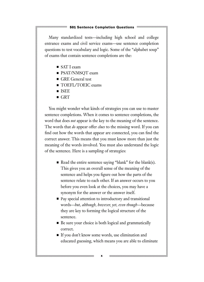 image for page 501 Sentence Completion Questions