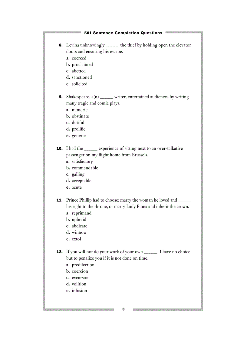image for page 501 Sentence Completion Questions
