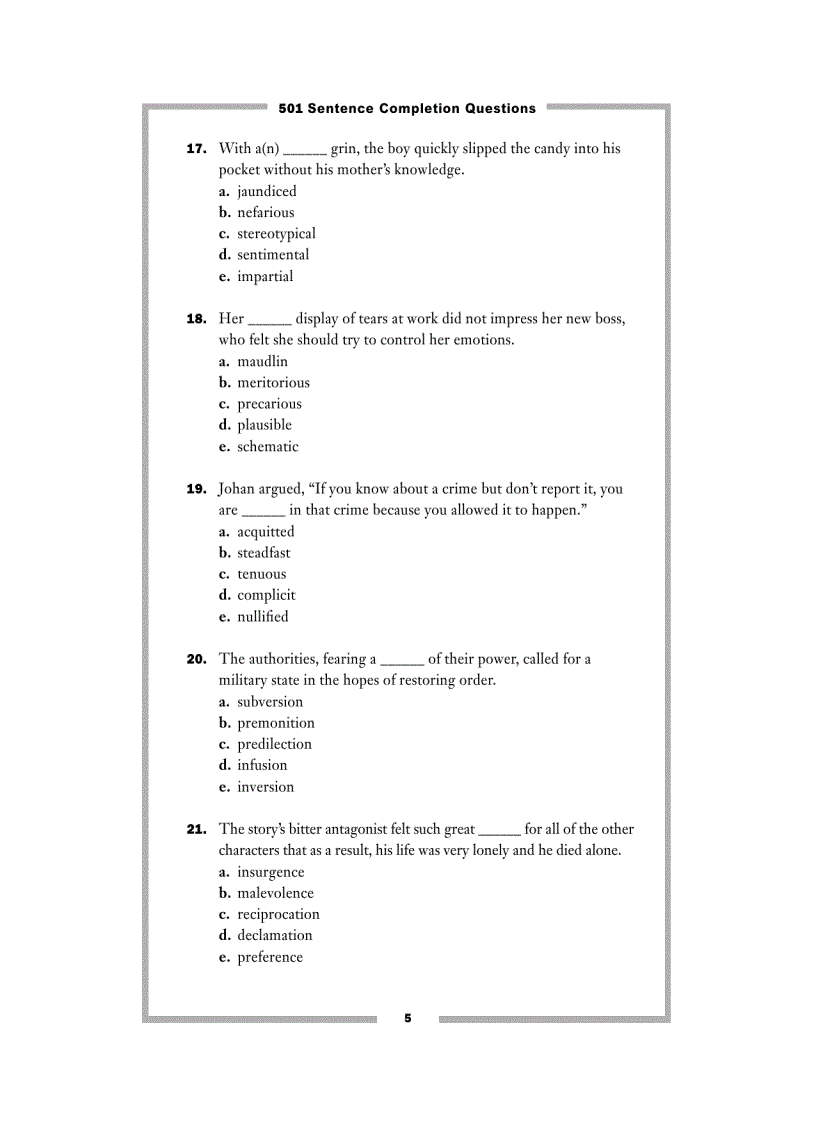 image for page 501 Sentence Completion Questions
