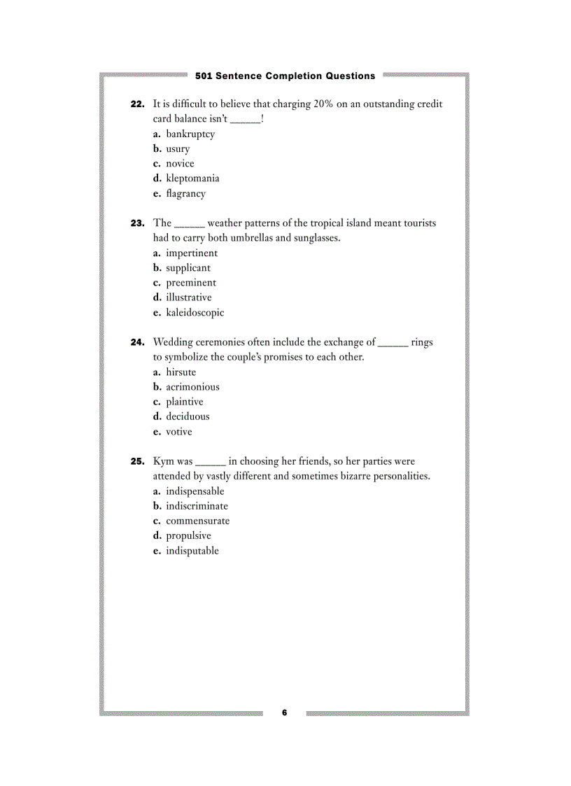 image for page 501 Sentence Completion Questions