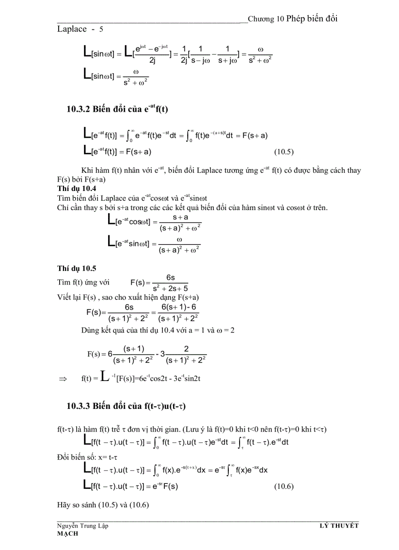 image for page Phép biến đổi laplace