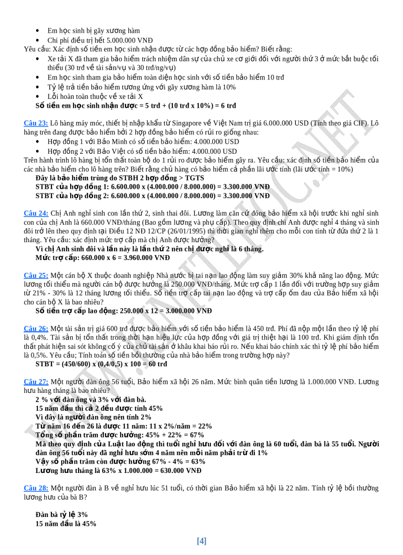 image for page Các dạng bài tập mẫu bảo hiểm 1