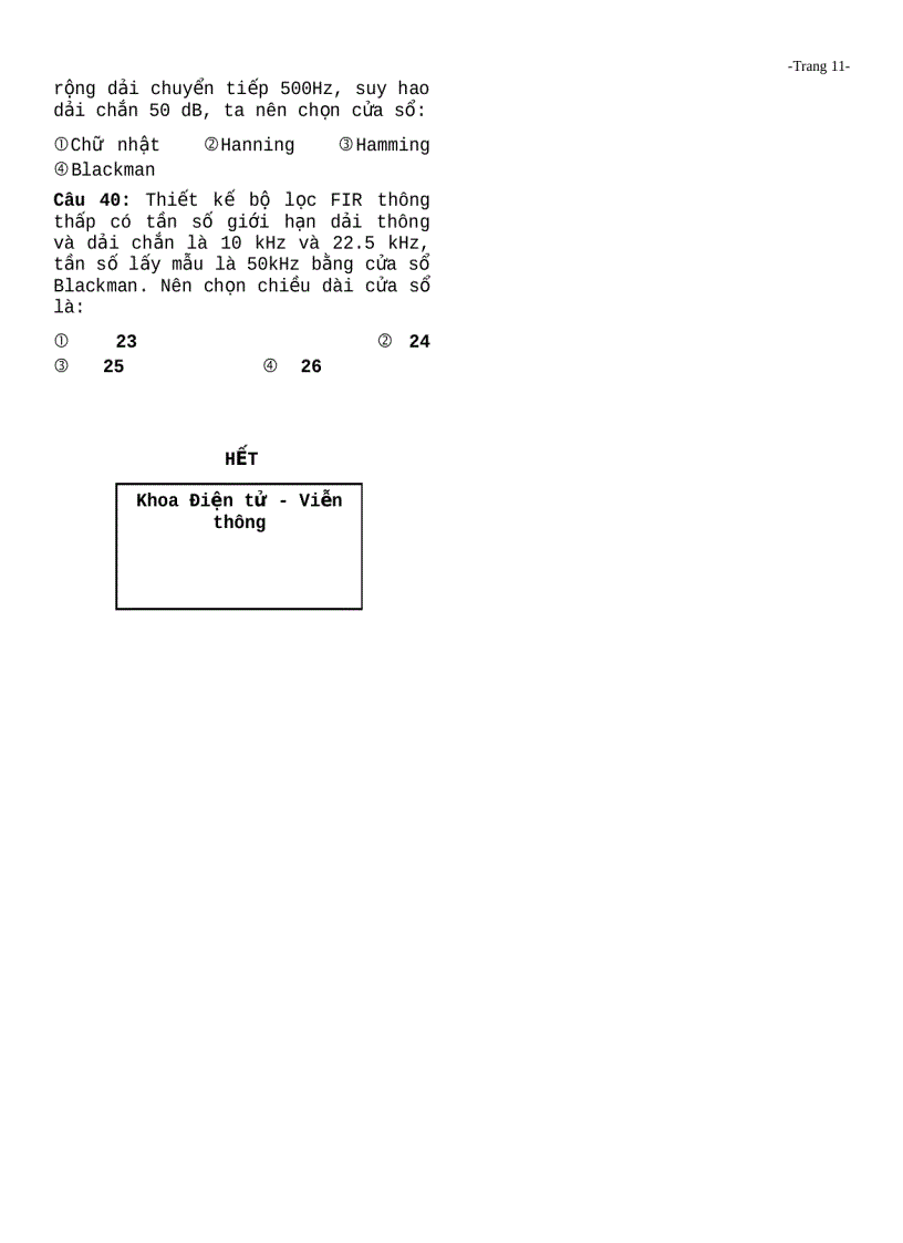 image for page Đề thi môn xử lý tín hiệu số 2