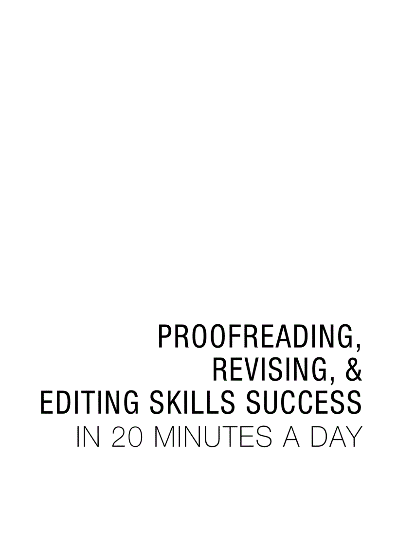 Editing skills success in 20 minutes a day