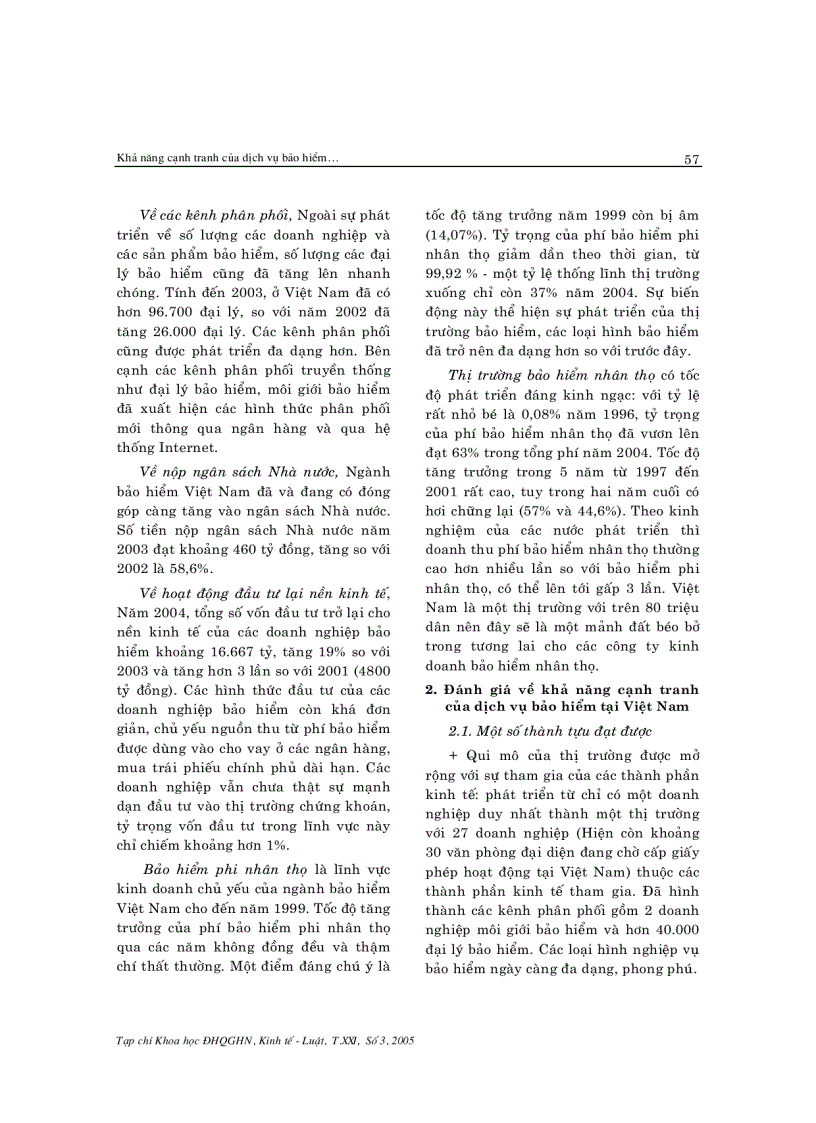 image for page Khả năng Cạnh tranh của Dịch vụ bảo hiểm tại Việt nam thực trạng và giải pháp