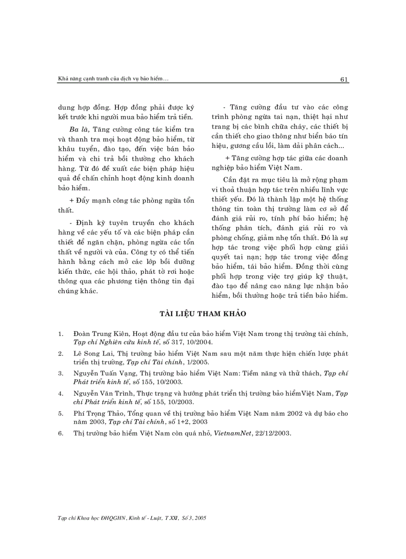 image for page Khả năng Cạnh tranh của Dịch vụ bảo hiểm tại Việt nam thực trạng và giải pháp