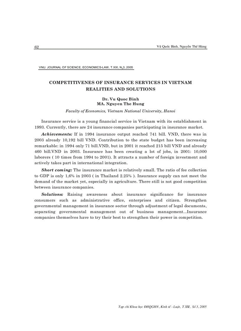 image for page Khả năng Cạnh tranh của Dịch vụ bảo hiểm tại Việt nam thực trạng và giải pháp