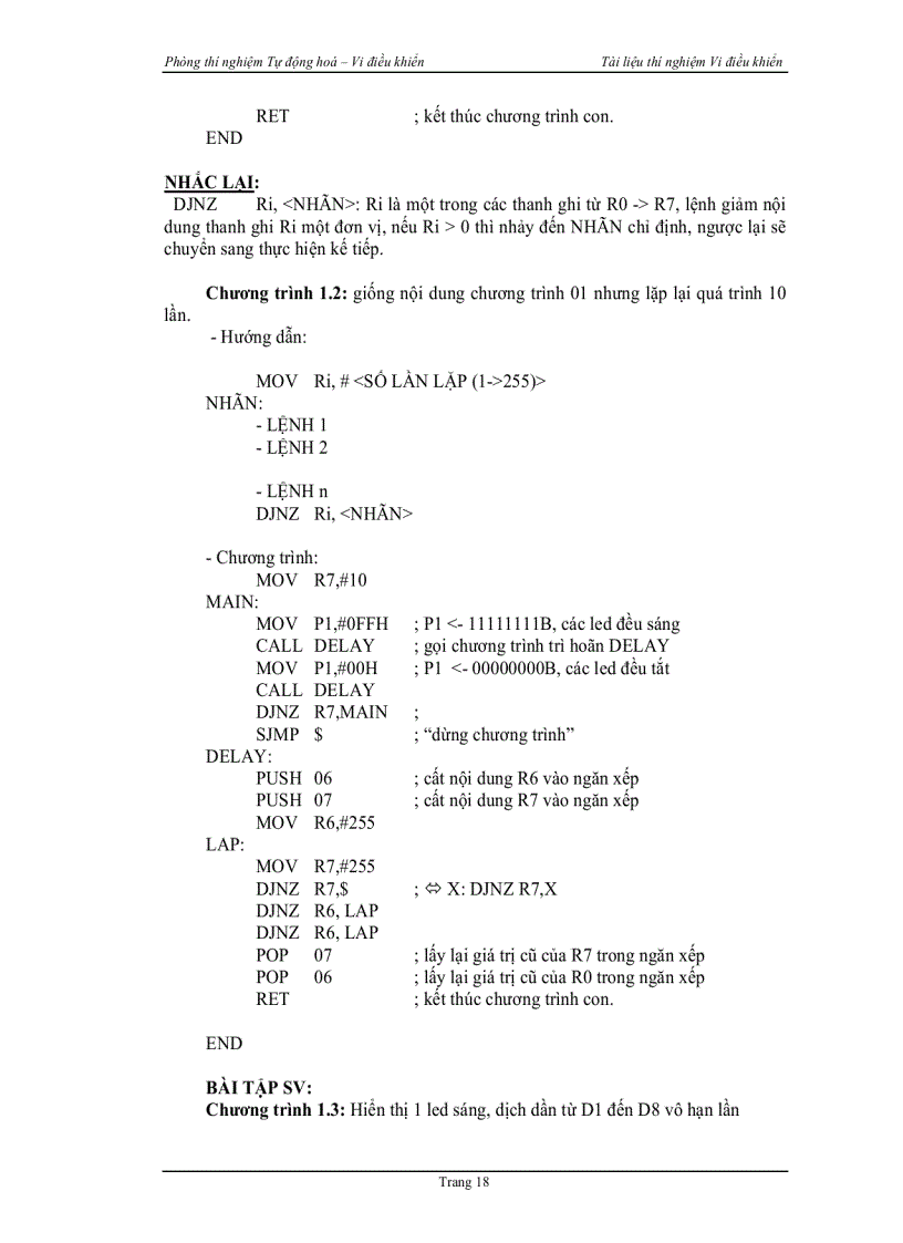image for page Tổng quan về kit thí nghiệm vi điều khiển μp8951