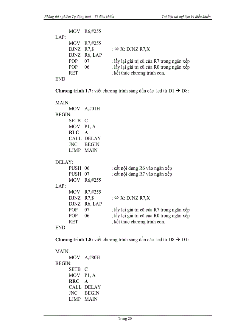 image for page Tổng quan về kit thí nghiệm vi điều khiển μp8951