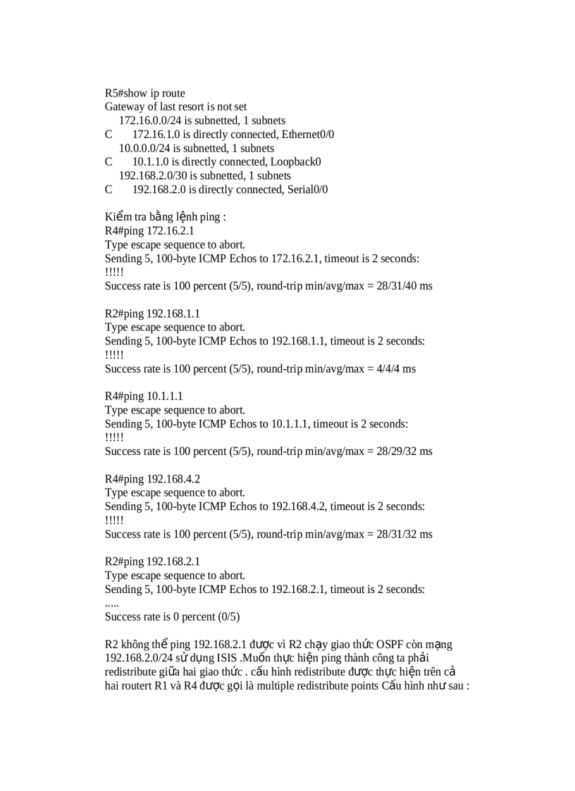 image for page Redistribute giữa ISIS và OSPF