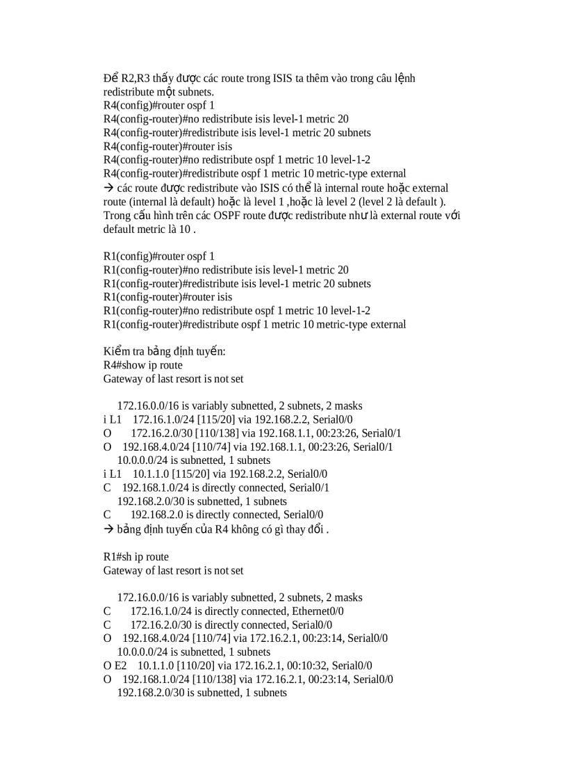 image for page Redistribute giữa ISIS và OSPF